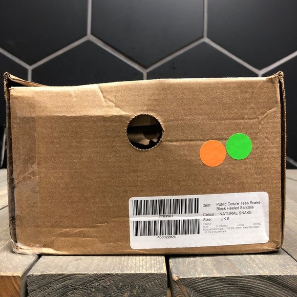 Womens Public Desire Natural Snakeskin Block Heeled Heels Summer Dressy Size 8 - Picture 6 of 6